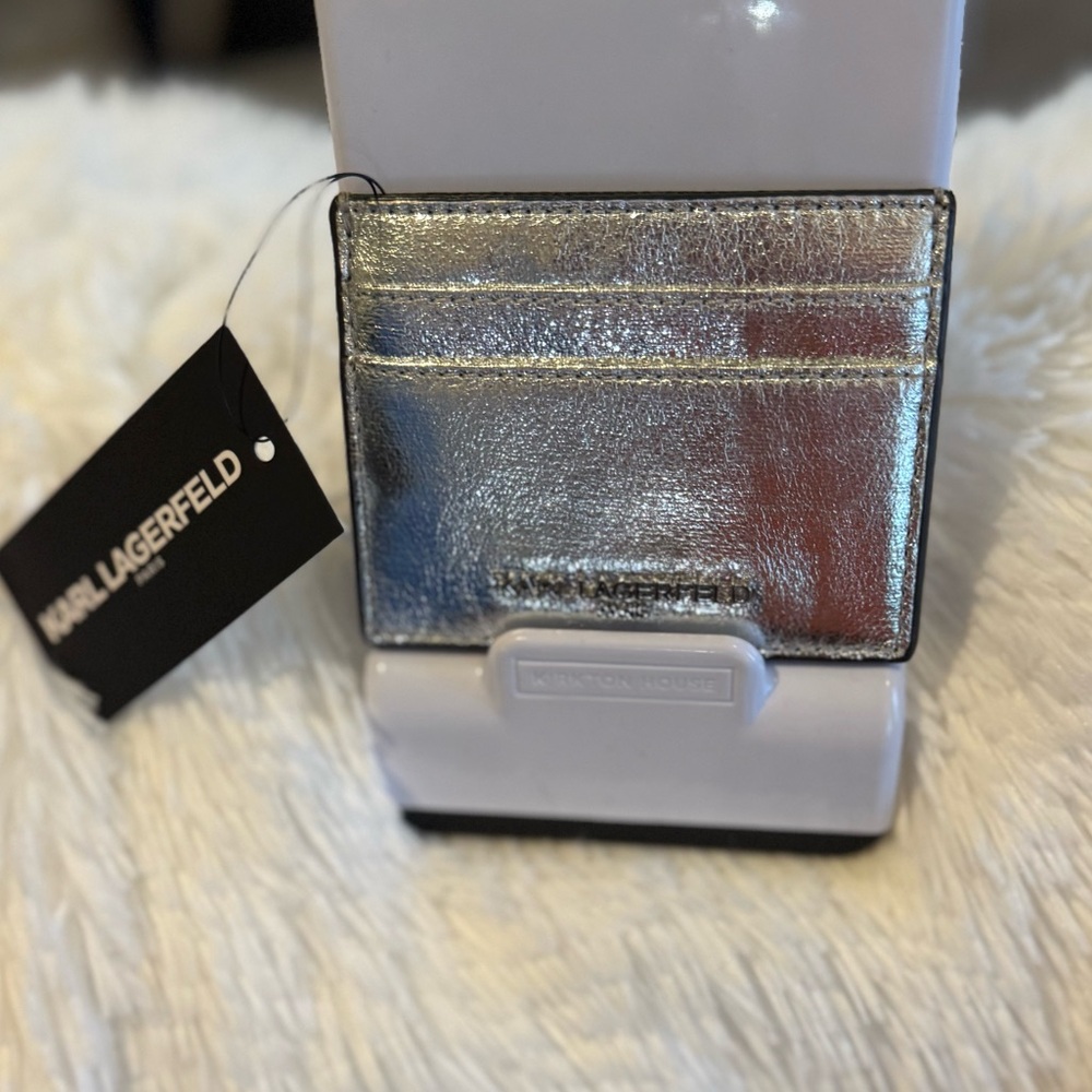 Luxurious Silver Karl Lagerfeld, Paris, Credit Card Case Wallet NWT